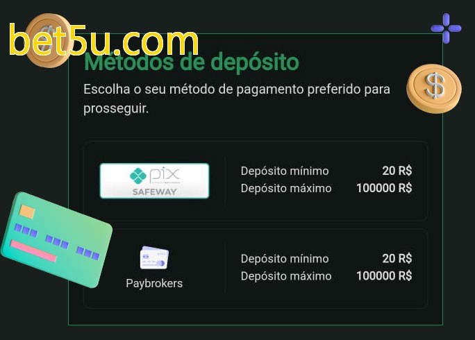 O cassino bet5u.combet oferece uma grande variedade de métodos de pagamento